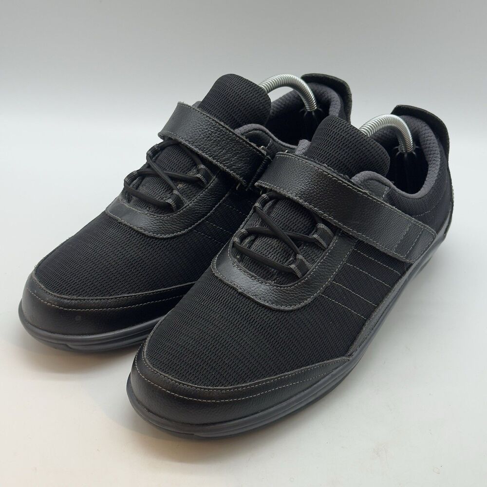 Orthofeet Breeze Walking Shoes Women's 11 Wide Black Hook and Loop Stretch Laces